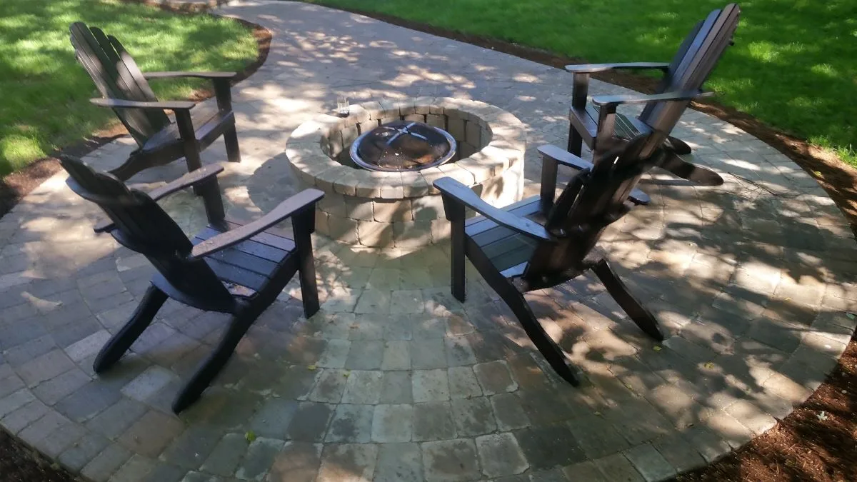 Paver patio with fire pit area