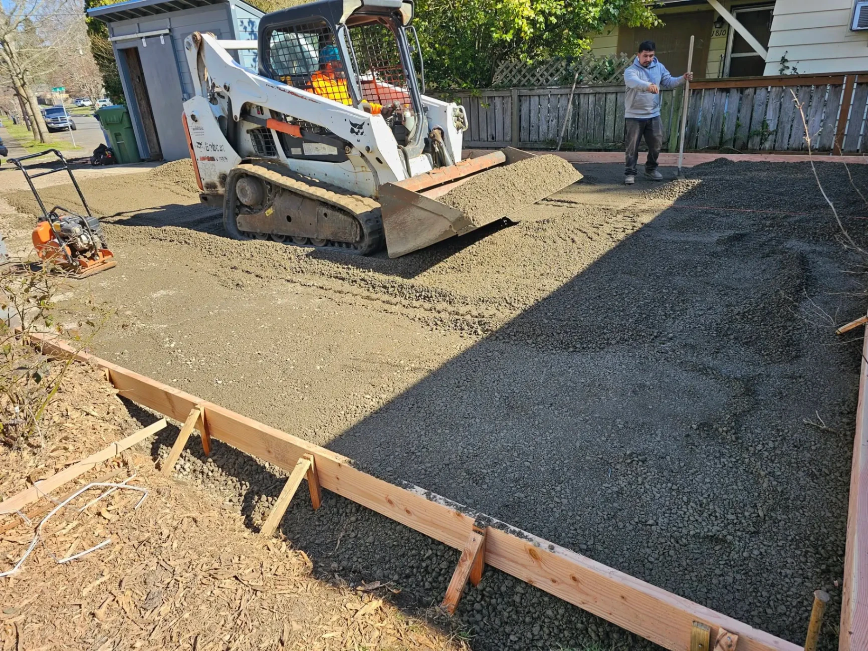 Bobcat grading for concrete pad