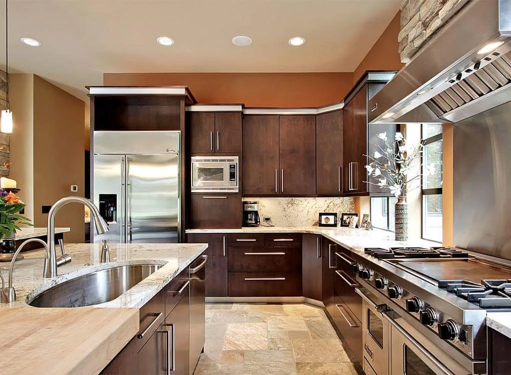Modern kitchen remodel with custom finishes
