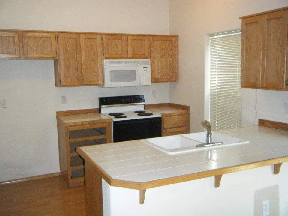 Kitchen remodel with new countertops and fixtures